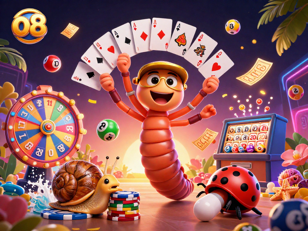 Exciting gameplay at O8 with dynamic characters and vibrant casino elements in a thrilling atmosphere