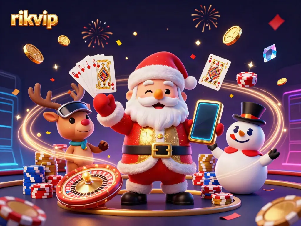 Join the festive thrill at rikvip with Santa, his reindeer, and a snowman celebrating jackpots!