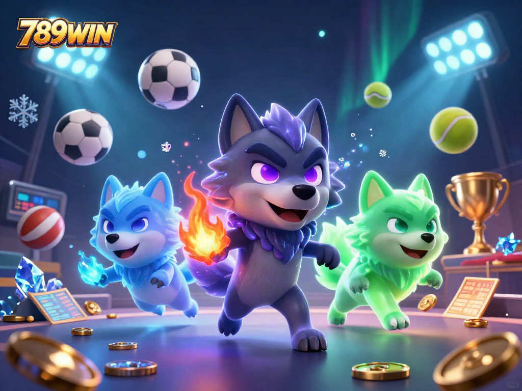 Engage in gaming excitement with 789WIN, featuring thrilling sports elements and ghostly wolves.