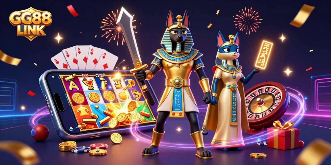 Experience the thrills at GG88 LINK while enjoying vibrant casinos and games, including exciting slot reels and gold.