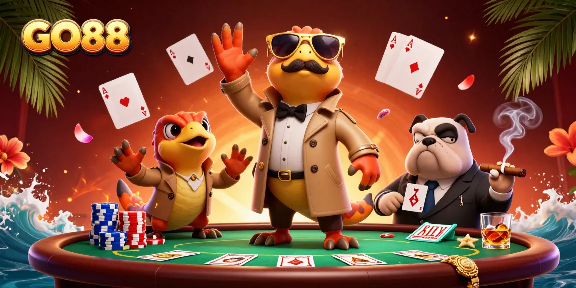 GO88 raptors in trench coat entering VIP lounge, showcasing poker thrill of casino action.