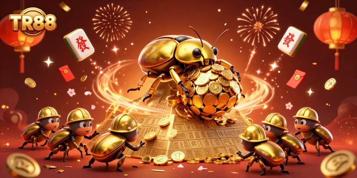 Spin the golden coin ball of TR88 in this vibrant casino-themed 3D illustration.