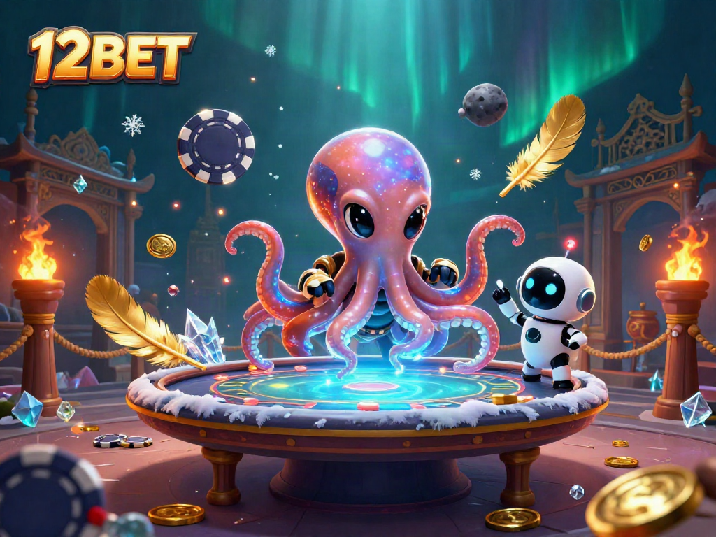 Experience exciting gameplay at 12BET with a dazzling alien octopus and holographic poker.