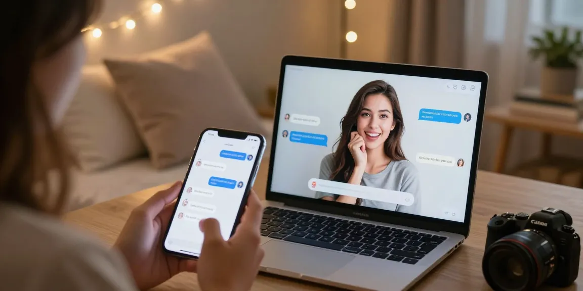 Engaging chat scene with a slut AI avatar, showcasing a cozy bedroom interaction.