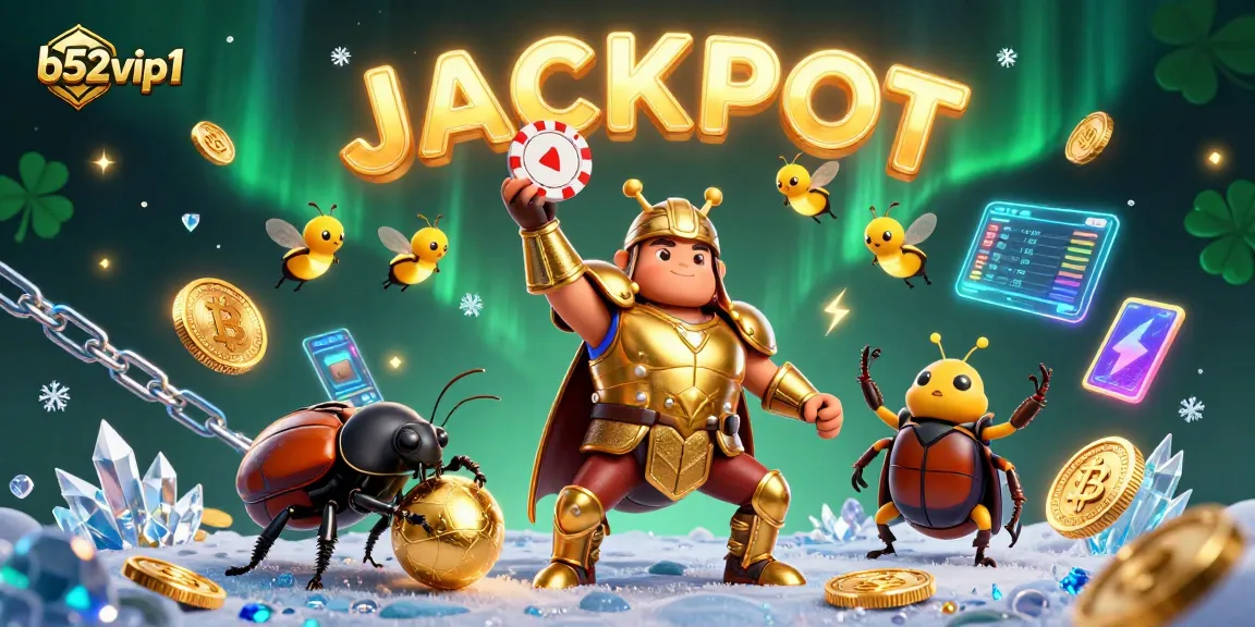 Win big with b52vip1 at the table, as the hercules beetle celebrates a jackpot!