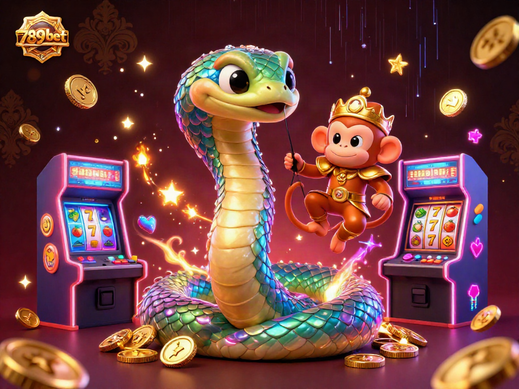Experience the vibrant energy of 789bet in this lively 3D casino scene filled with games and magical characters.