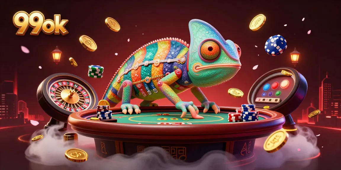 Experience thrilling casino adventures at 99ok with a vibrant chameleon and dynamic gaming elements.