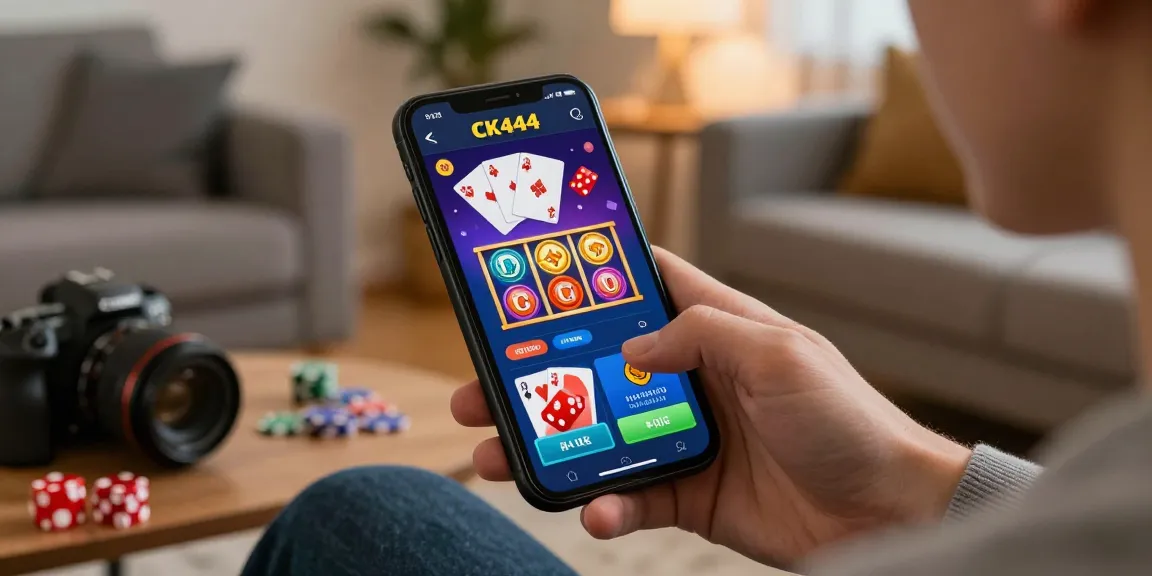 Engaging CK444 mobile app gambling scene with gaming elements and cozy atmosphere.