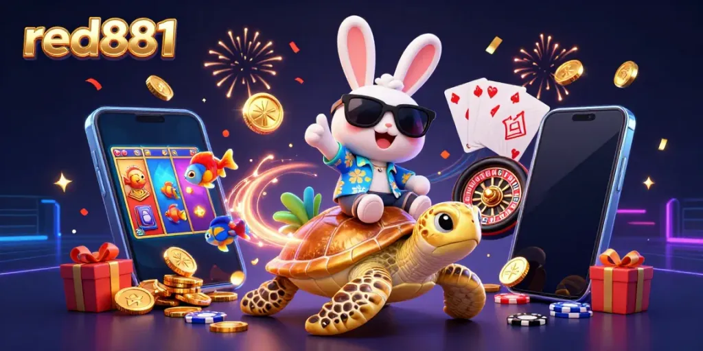 Spin the reels with red881's vibrant casino adventure featuring lucky characters and games.