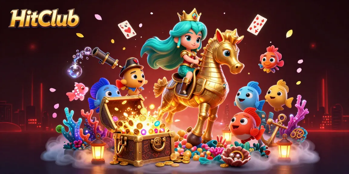 HitClub players dive into underwater gambling adventures with vibrant characters and dynamic casino elements.