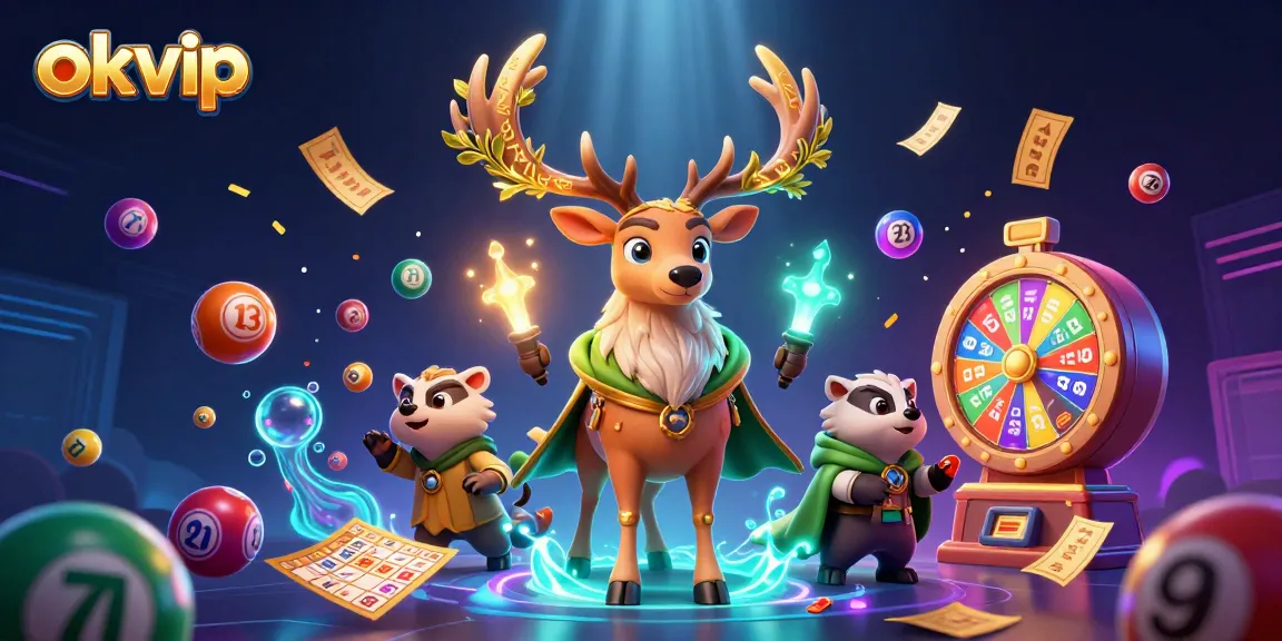 Experience excitement with okvip as lottery balls bounce and spirits illuminate the dynamic casino scene.