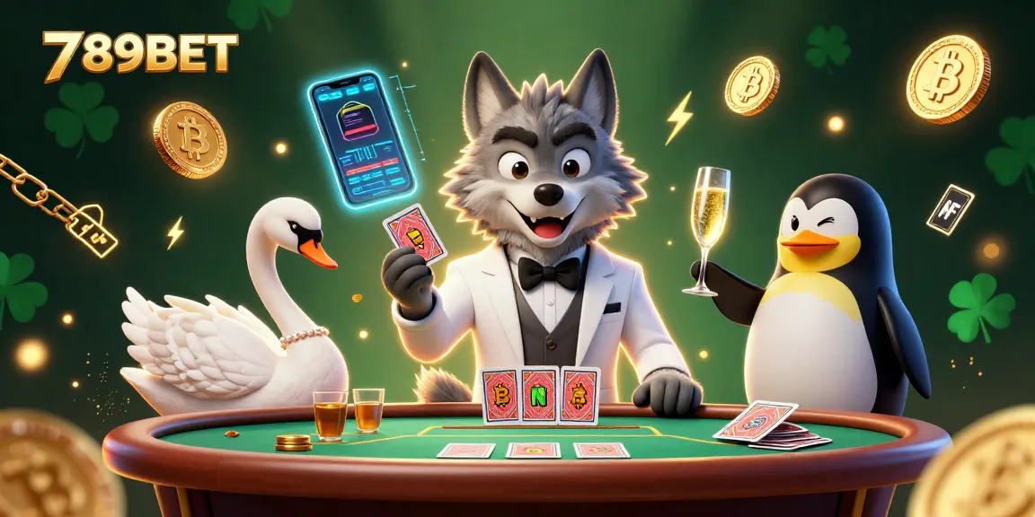 Engage in thrilling gameplay at 789BET with a vibrant scene of a baccarat table and colorful crypto elements.