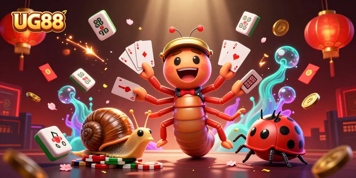 UG88 features a vibrant 3D casino scene with colorful characters and lively gaming elements