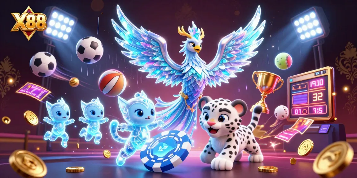 X88 players engage with vibrant casino features featuring unique characters, immersive elements, and dynamic betting actions.
