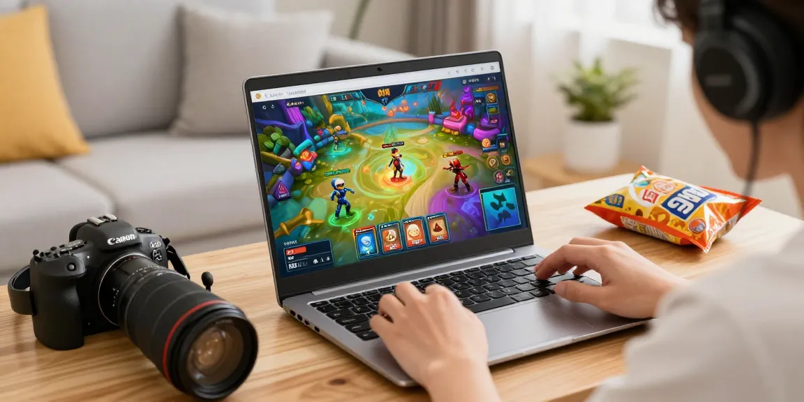 Engaging player using Sunwin platform in a cozy gaming setup with vibrant visuals.