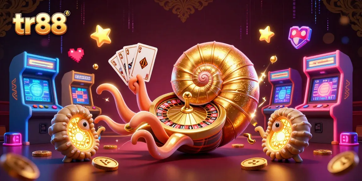 Engage with tr88's vibrant casino experience through this dynamic 3D illustration.