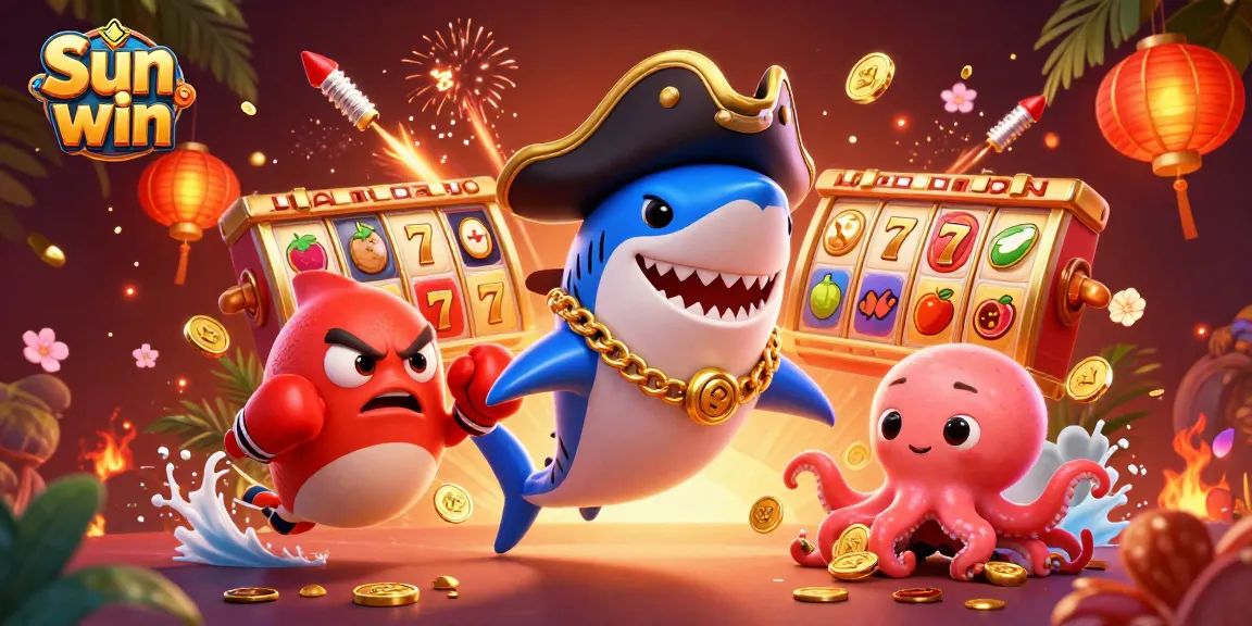 Engage with Sun win's thrilling slot games featuring vibrant 3D characters and dynamic elements.