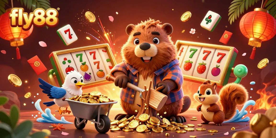 Engage with fly88 gameplay in a vibrant scene featuring lucky 7s and charming characters.