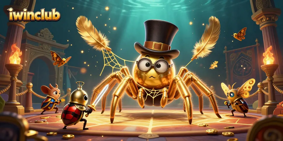 Engage in thrilling iwinclub gameplay amidst dynamic golden casino elements and vibrant characters.