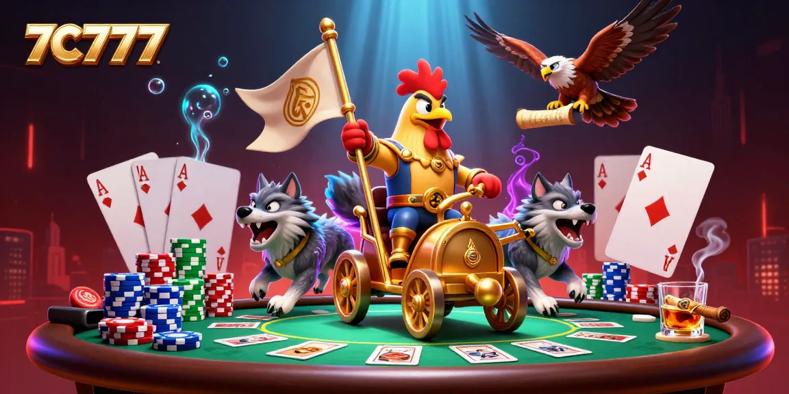 Engage with the 7C777 casino experience in a vibrant battle of cards and riches.