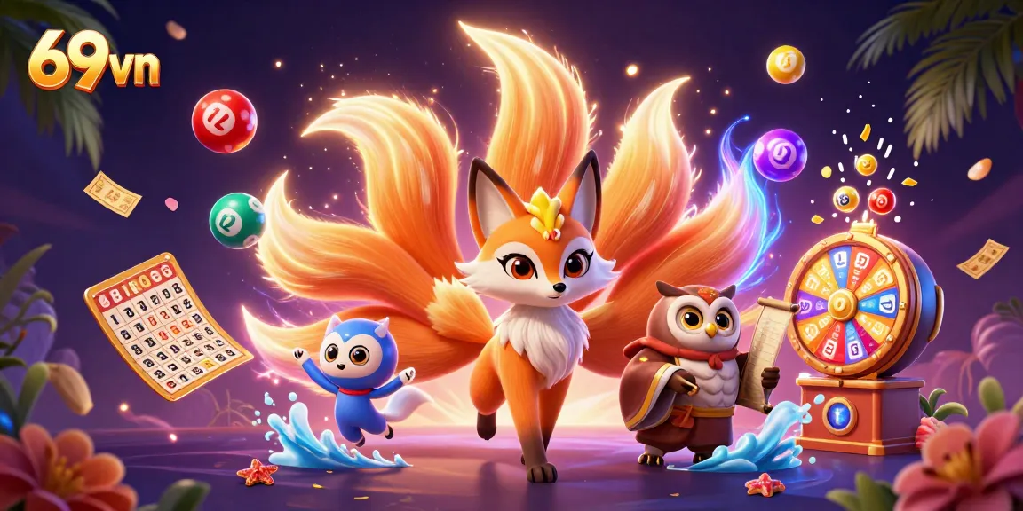 Engage with the exhilarating world of 69vn, featuring magical fox spirits and vibrant lottery activities.