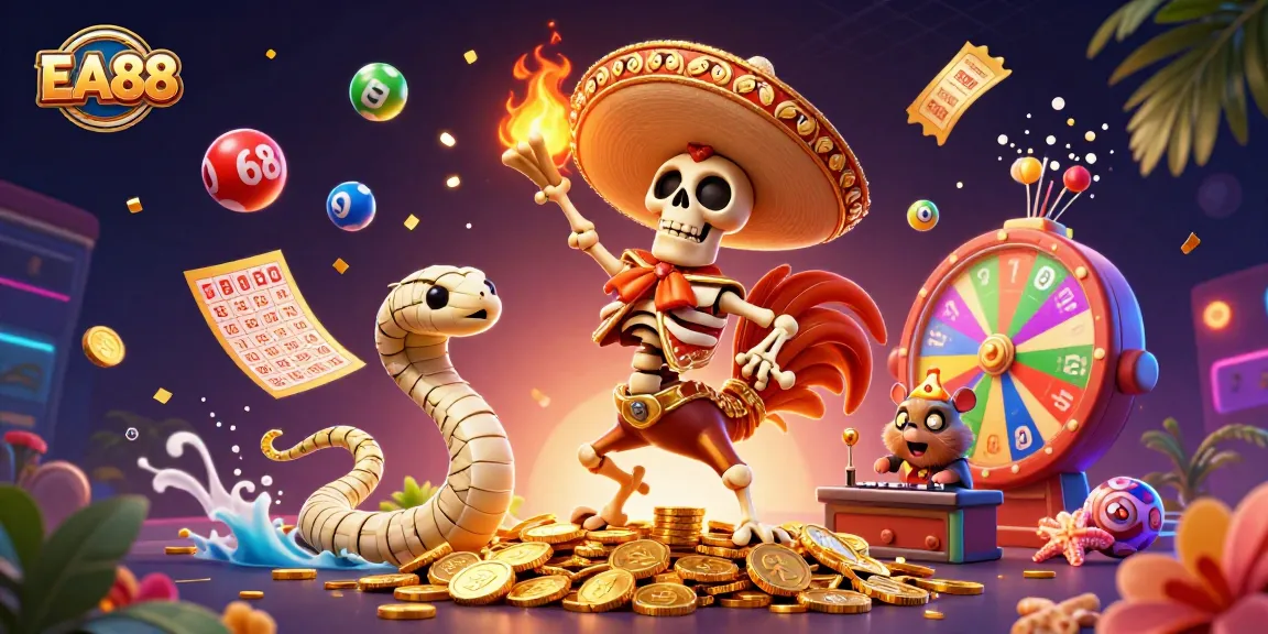 Engage with EA88's vibrant casino world featuring exciting games and a festive atmosphere.