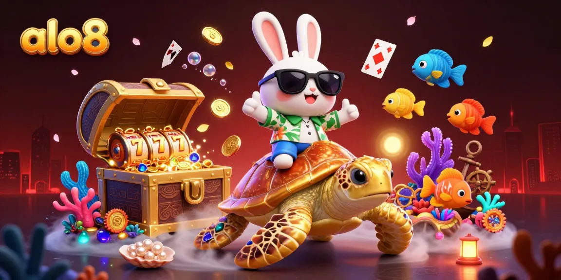 Experience the excitement of gambling at alo8 with a vibrant underwater casino scene.