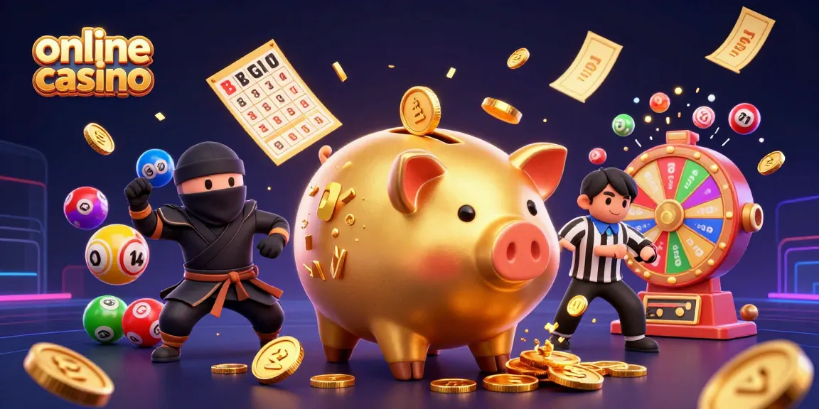 Experience the thrill of an online casino with a vibrant 3D illustration of engaging characters.