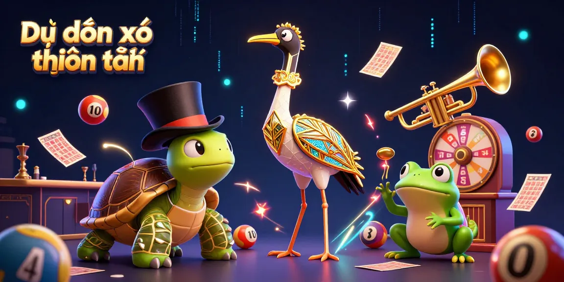 Dự đoán xổ số thần tài reveals lucky lottery numbers with vibrant gaming elements in an engaging 3D illustration.