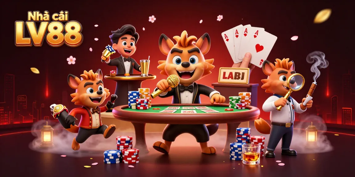 Experience the thrill at Nhà cái LV88 with lively hyenas in a vibrant casino atmosphere.
