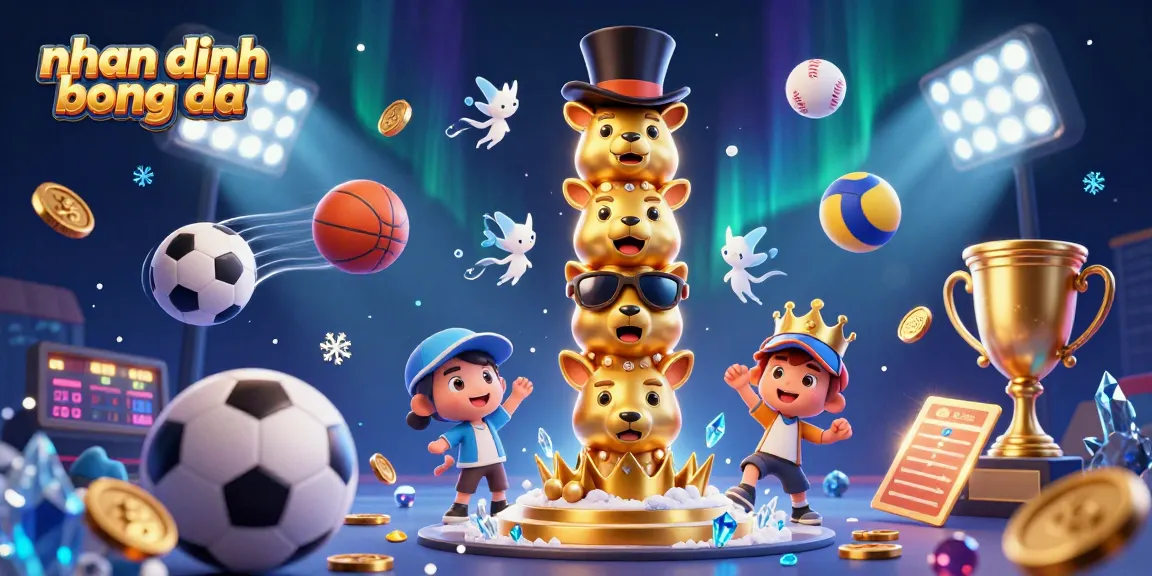 nhan dinh bong da showcases a colorful sports betting scene with dynamic elements and vibrant characters.