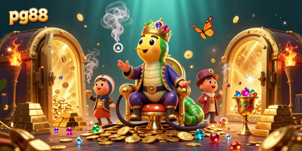 Experience the thrill of pg88 with a captivating 3D scene featuring golden treasures and intricate designs.