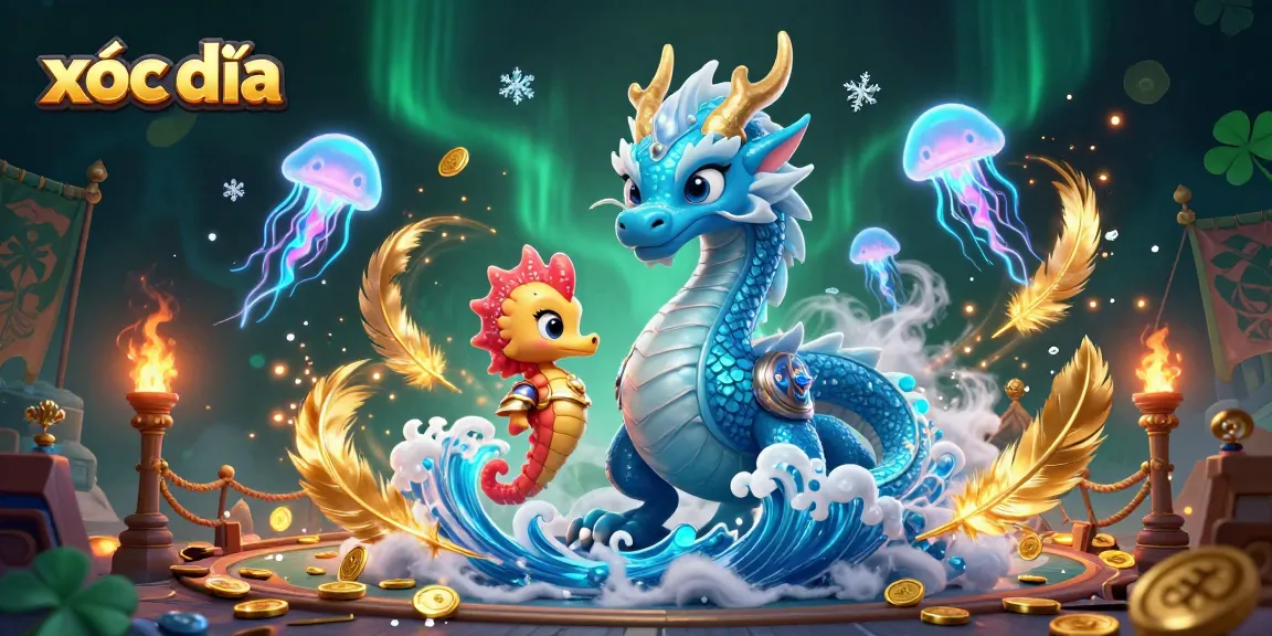 Experience xóc đĩa action with vibrant dragon and knight in an immersive casino scene.