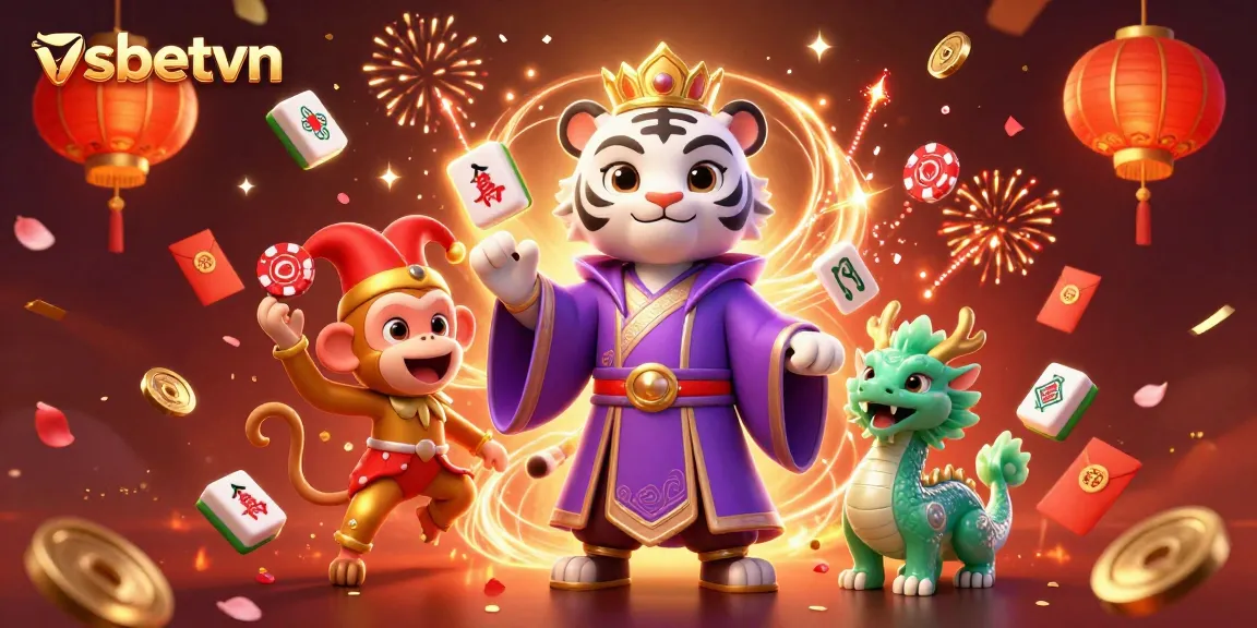 Engaging illustration of vsbetvn showcasing a colorful casino scene with vibrant characters and game elements.