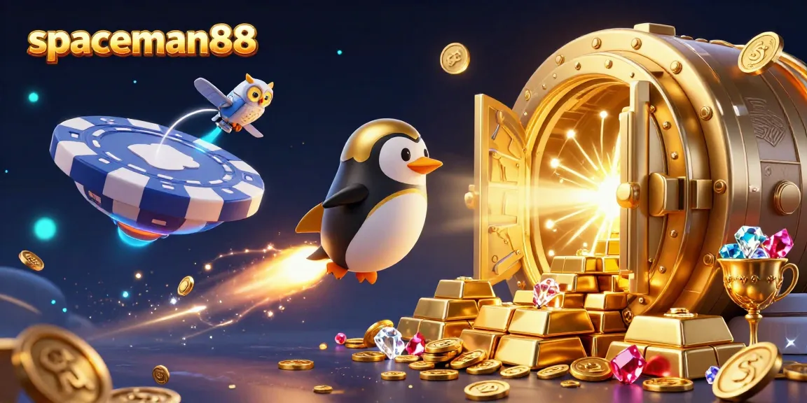 Experience the thrill of spaceman88 as the golden penguin blasts through cosmic treasures in a vibrant casino universe.