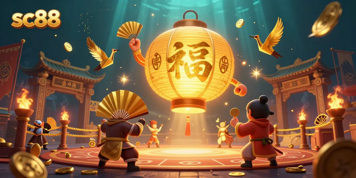 Engage with the vibrant sc88 night market casino, featuring dynamic golden lanterns and lucky symbols.