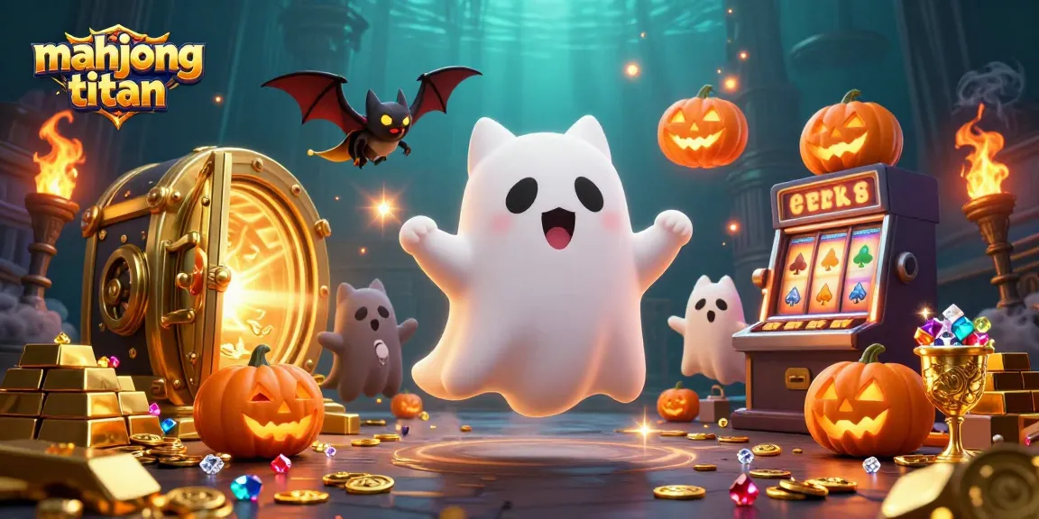 Engage with the mahjong titan while navigating a haunted casino, featuring ghostly characters and treasure!