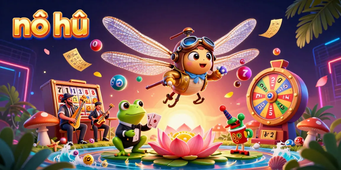 Engage with nổ hũ through vibrant 3D illustration featuring dynamic casino action and lively characters.