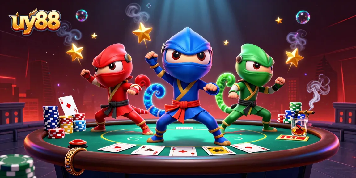 Engage in thrilling gameplay experience at uy88 with chameleon ninjas showcasing poker intensity.