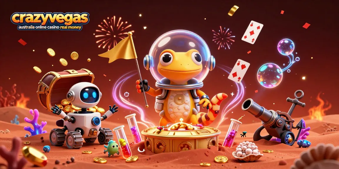 Experience the excitement of crazyvegas australia online casino real money with Martian characters unveiling treasures.