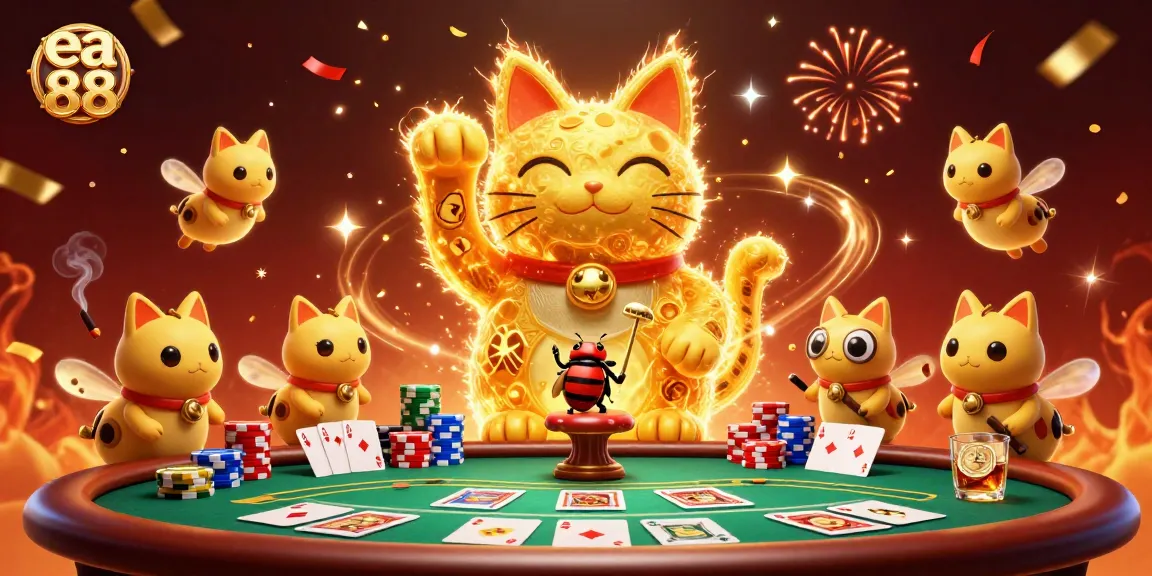 Experience winning dynamics at ea 88 with the lucky cat and vibrant casino elements.