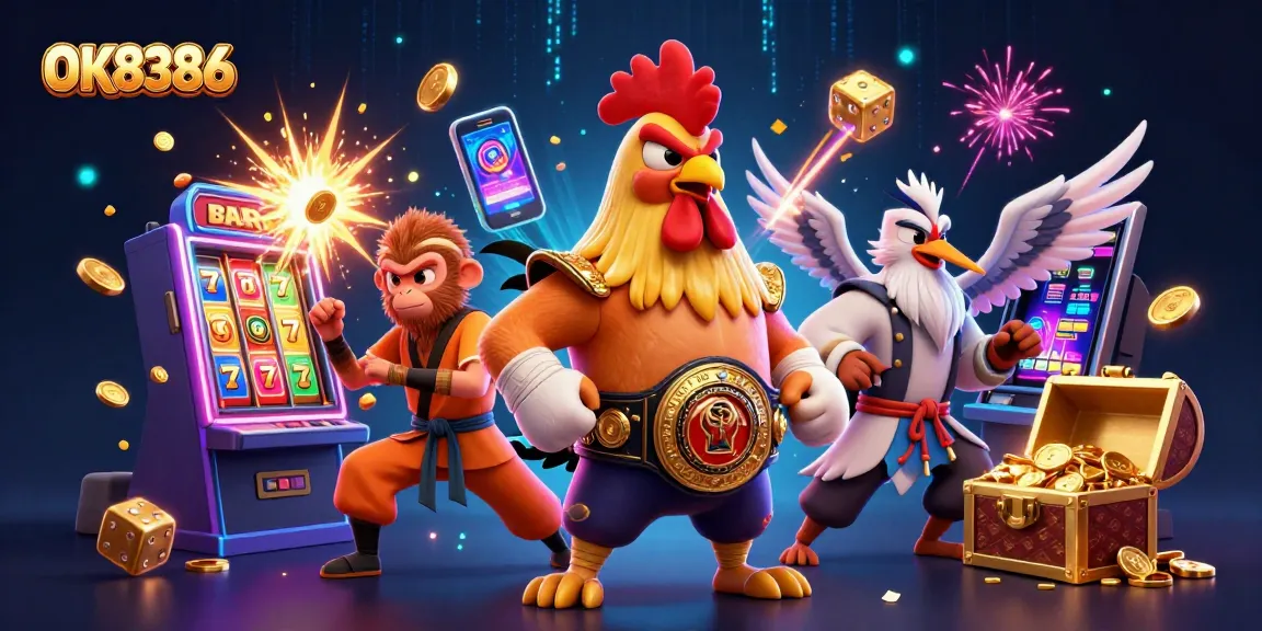Engage with OK8386's exciting casino experience featuring vibrant characters and dynamic games.